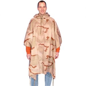 3 COLOR DESERT CAMO PONCHO IN STUFF BAG