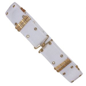 58" PISTOL BELT-METAL BUCKLE WHITE