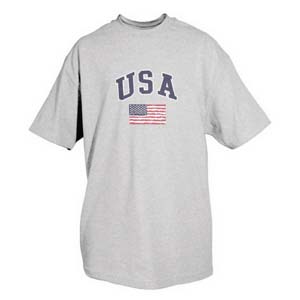 USA W/FLAG T, HEATHER GREY