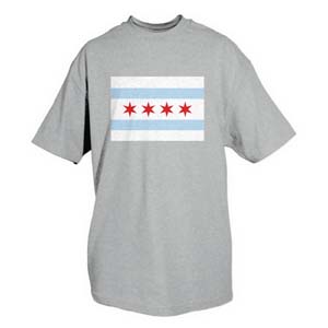 CHICAGO FLAG T-SHIRT GREY