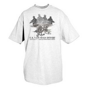 U S NAVY SEALS T-SHIRT, WHITE