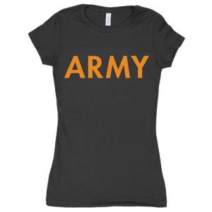 WOMEN'S COTTON TEE ARMY - BLACK