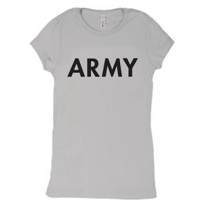 WOMEN'S COTTON TEE ARMY - GREY