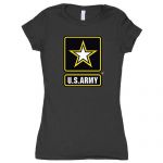 WOMEN'S COTTON TEE ARMY STAR - BLACK