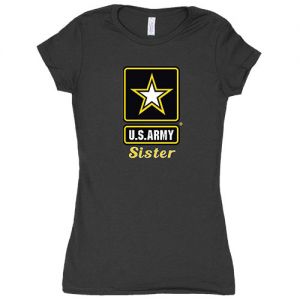 WOMEN'S COTTON TEE ARMY STAR SISTER - BLACK