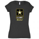 WOMEN'S COTTON TEE ARMY STAR SISTER - BLACK