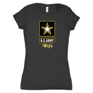 WOMEN'S COTTON TEE ARMY STAR WIFE - BLACK