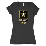 WOMEN'S COTTON TEE ARMY STAR WIFE - BLACK