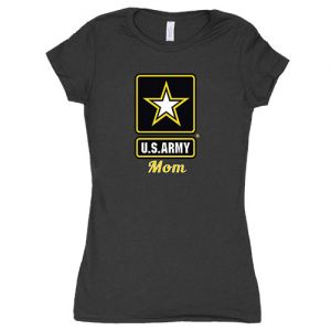 WOMEN'S COTTON TEE ARMY STAR MOM - BLACK