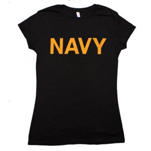 WOMEN'S COTTON TEE NAVY BLACK