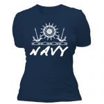 WOMEN'S COTTON TEE NAVY ANCHOR