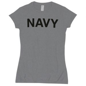 WOMEN'S COTTON TEE NAVY GREY