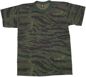 MENS SHORT SLEEVE T-SHIRT TIGER STRIPE