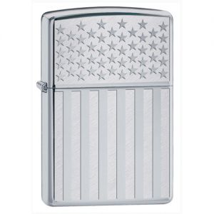 American Flag High Polish Chrome Zippo