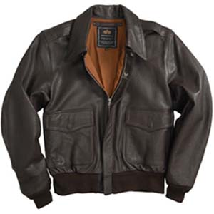 Alpha A-2 Brown Leather Flight Jacket