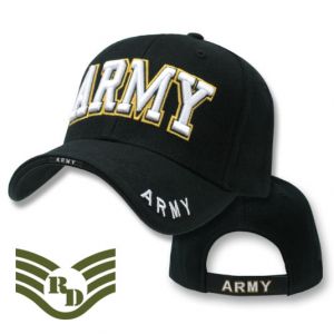 Legend Milit. Caps, Army Text, Black