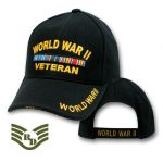 DeLuxe Milit. Caps, WWII Vet., Black