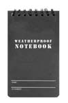 3" X 5" MILITARY STYLE WEATHERPROOF NOTEBOOK - BLACK