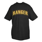 RANGER T-SHIRT, BLK/YELL IMPRINT